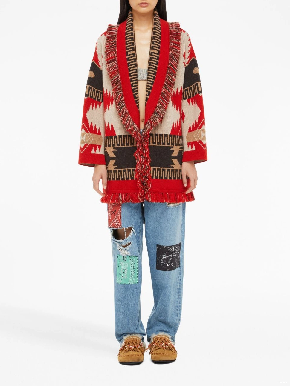 Affordable Icon Women Alanui cashmere cardigan jacquard 0419